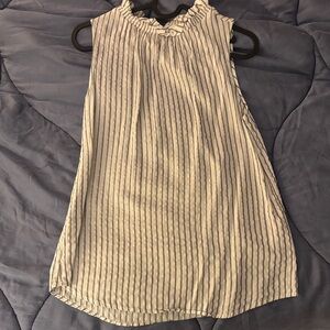 Banana Republic Ivory and Navy Striped Blouse